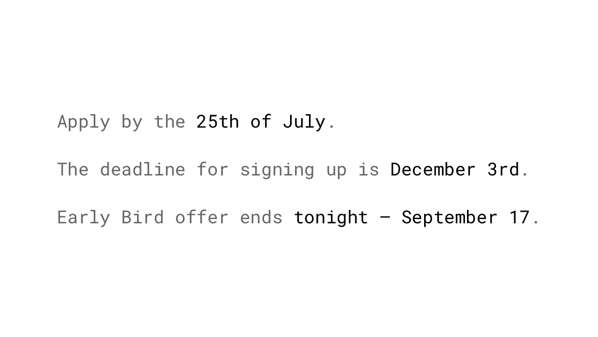 Scarcity Example: Deadlines