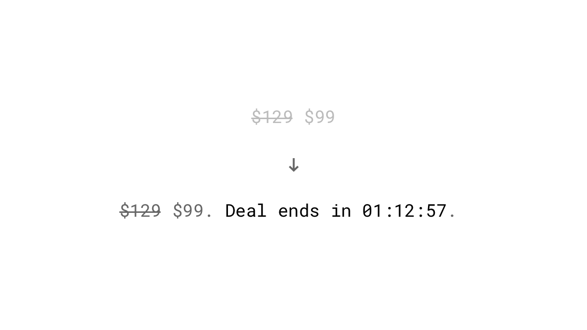 Scarcity Example: Limited time offers with countdown timers