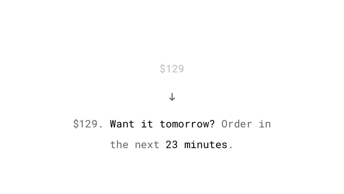 Scarcity Example: Time constraints for next-day shipping