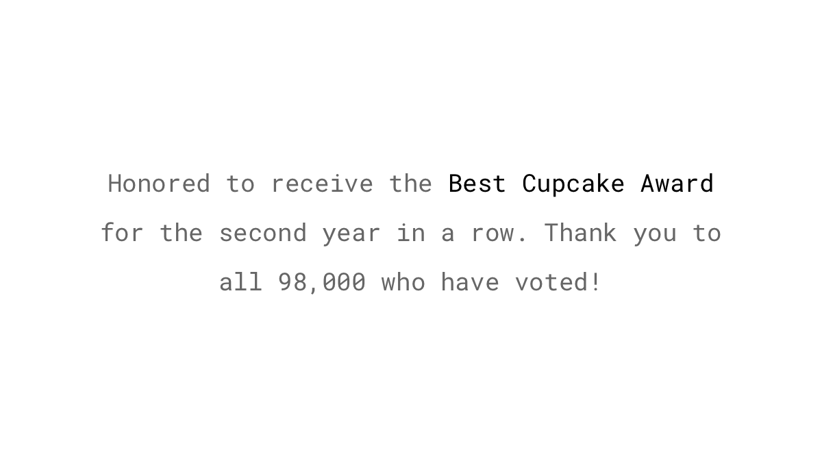 Social Proof Example: Thank publicly for received awards